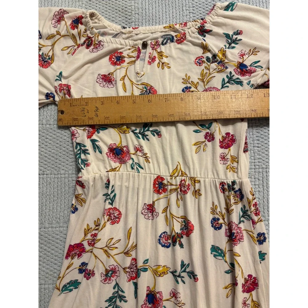 Old‎ Navy Floral Dress Girls Short Sleeve Casual Play Kids Size S 6 / 7 W 20